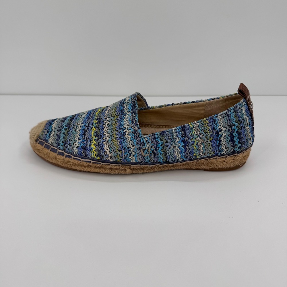 Sam Edelman Women's 9.5M Khloe Blue Multi Woven Raffia Espadrille Flats Shoes - Picture 9 of 12